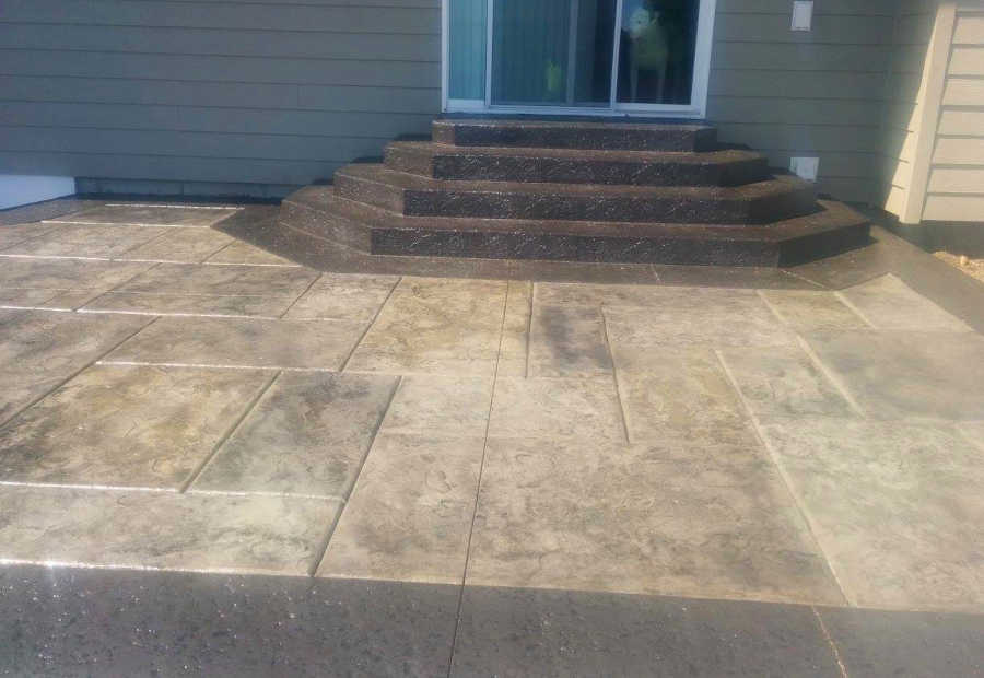 brown textured concrete steps