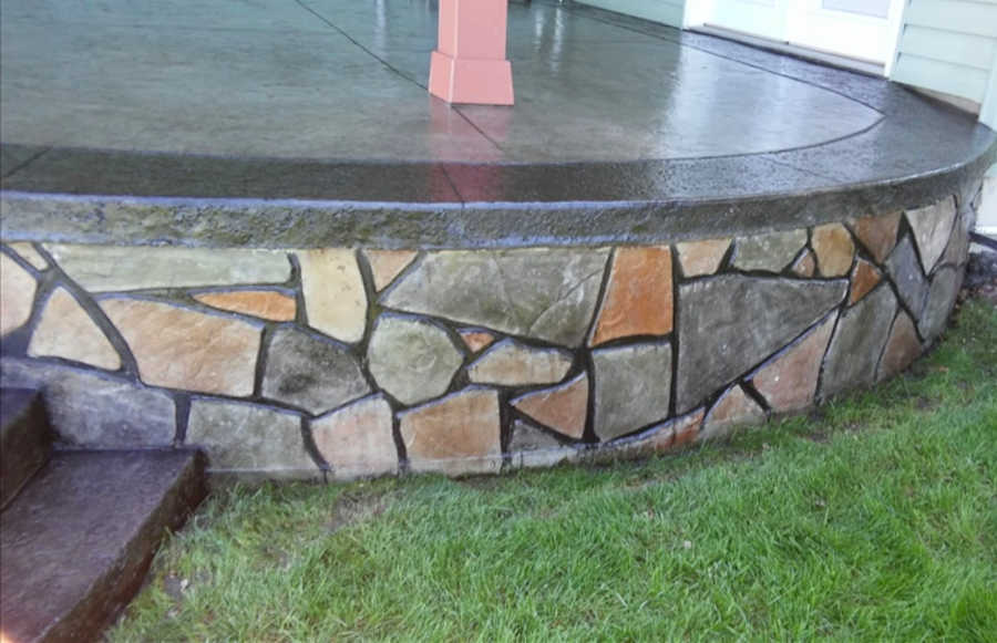 stamped concrete wall