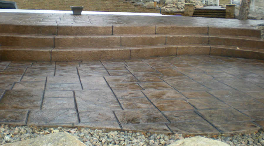 brown slate pattern steps