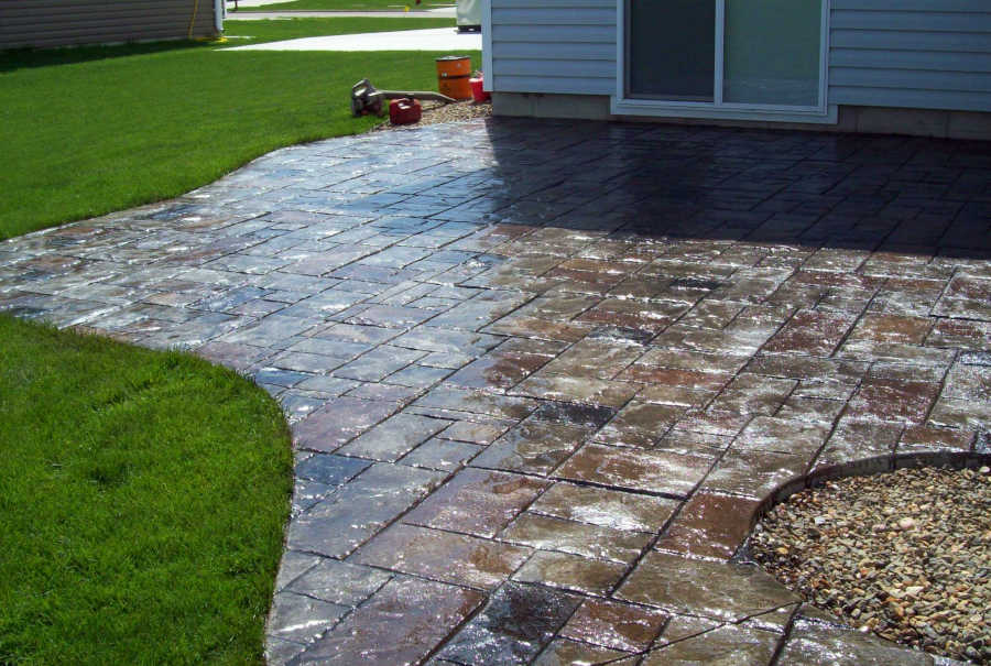 colored concrete deck