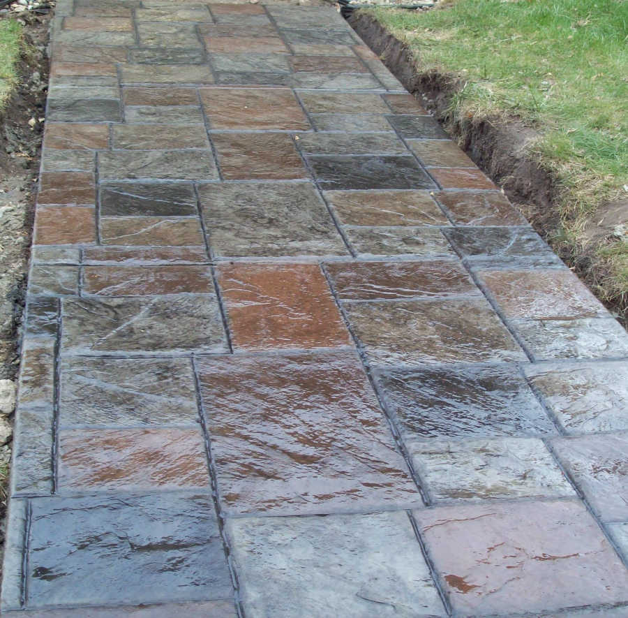 colored concrete walkway