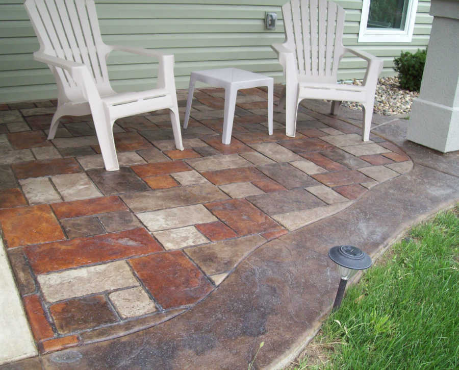 roman slate stamped patio