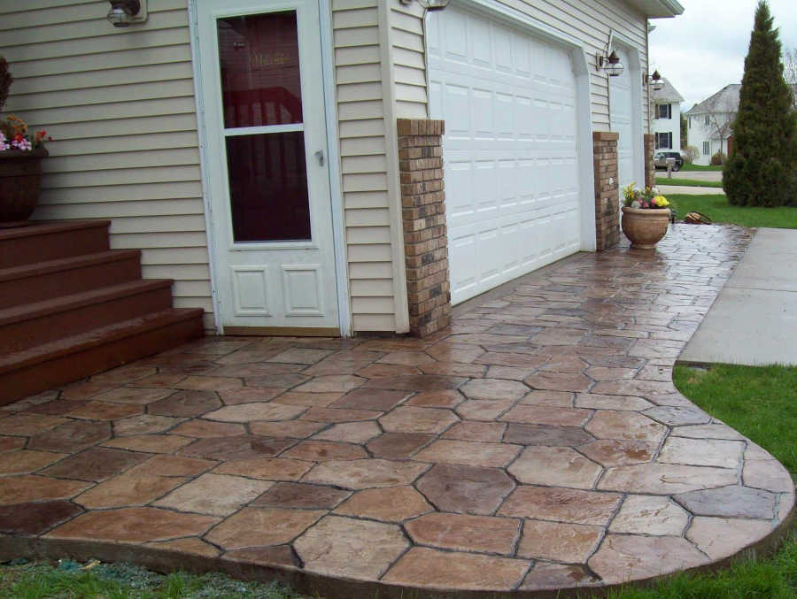 stamped concrete driveway