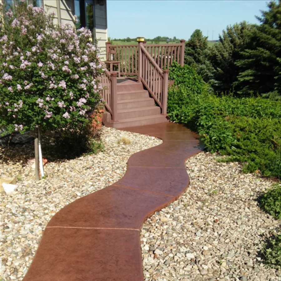 stamped concrete walkway