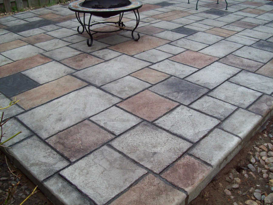 white gray slate patio