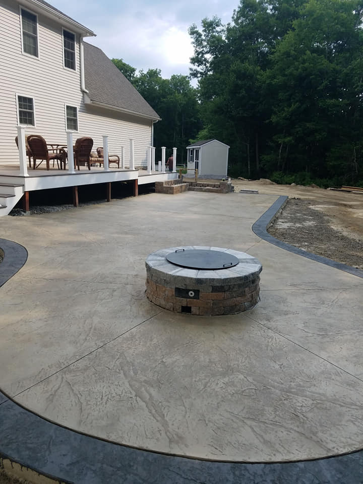 artistic stamped concrete warren ri slate patio