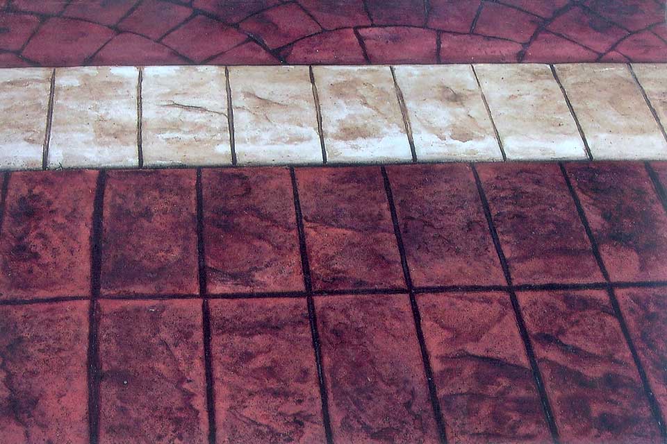 Red Brick White Marble Border